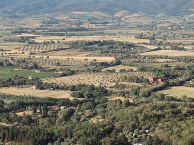 A serene landscape with a clear horizon line.
